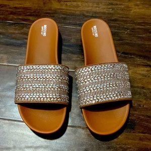 Size 10. Mossimo sequin sandals. Never worn.